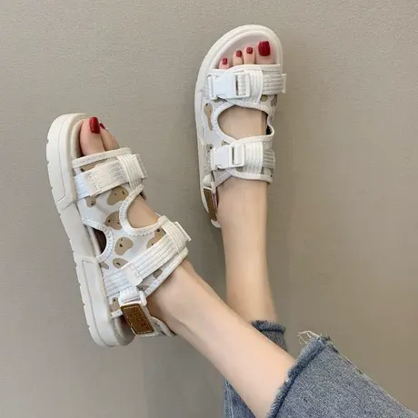 仙女风运动凉鞋女2023年新款夏季百搭学生时尚软平底沙滩夏天鞋子商品大图