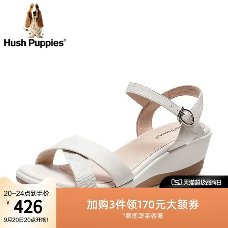 【商场同款】暇步士2021年夏季时尚坡跟一字带扣女凉鞋U1M02BL1图片