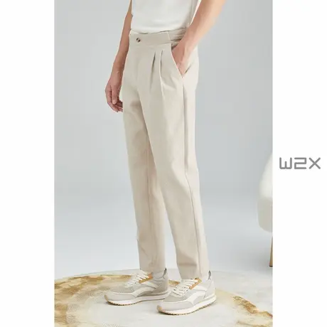 w2x春秋季那不勒斯休闲长裤男纯棉百搭西装裤直筒小西裤男裤子潮商品大图