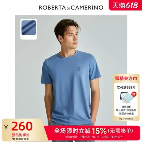 [多色可选]ROBERTA诺贝达男装男士短袖T恤夏季新款休闲圆领T恤男商品大图