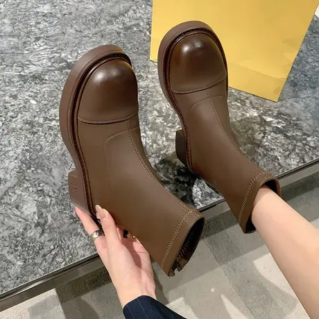 永希马丁靴英伦风2023新款秋冬季气质时尚瘦瘦靴网红ins爆款短靴图片