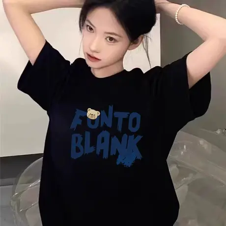oversize大码欧美高街女短袖t恤宽松ins潮嘻哈半袖情侣独特上衣服商品大图
