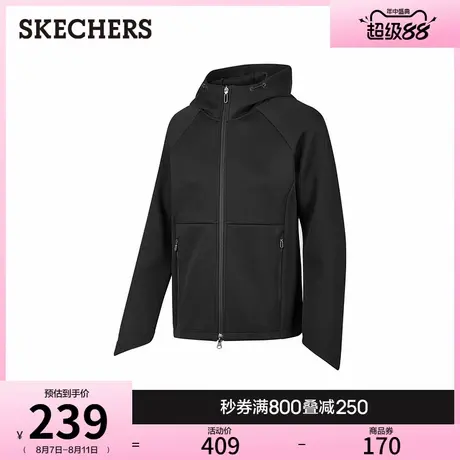 Skechers斯凯奇秋季女时尚针织连帽外套宽松显瘦舒适户外运动夹克商品大图