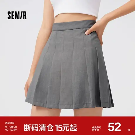 森马半身裙女易打理百褶裙学院风文艺秋季复古A字短裙少女感潮流图片