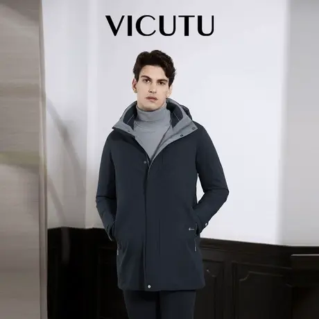 VICUTU威可多男士羽绒服舒暖御寒时尚连帽商务通勤休闲百搭鹅绒服图片