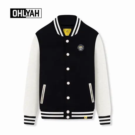 Ohlyah品牌时尚卡通小狗印花棒球服男女同款休闲百搭纯棉卫衣外套商品大图