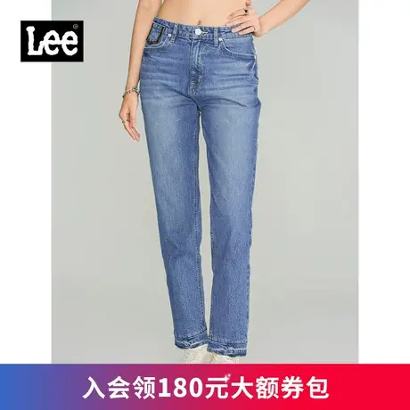 Lee商场同款423标准高腰中浅蓝色休闲女牛仔长裤LWB1004235PC-338图片