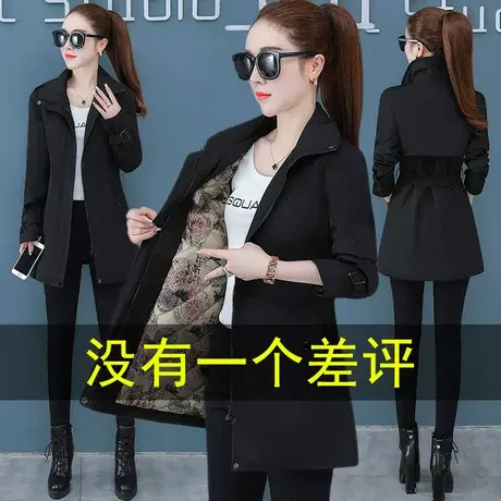女士风衣外套女小个子中长款秋冬新款女装2023年大码休闲显瘦外衣图片