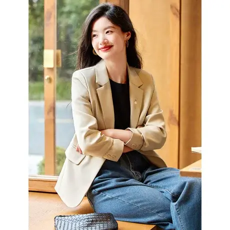 时尚西装外套2023年秋季新款女装休闲气质通勤韩版宽松长袖上衣商品大图