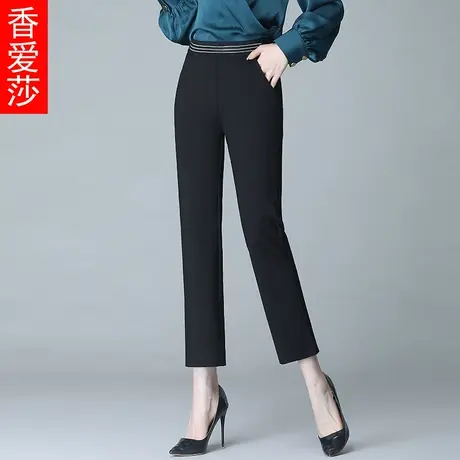 裤子女2023新款春秋垂感直筒裤大码宽松小个子九分显瘦休闲妈妈裤商品大图
