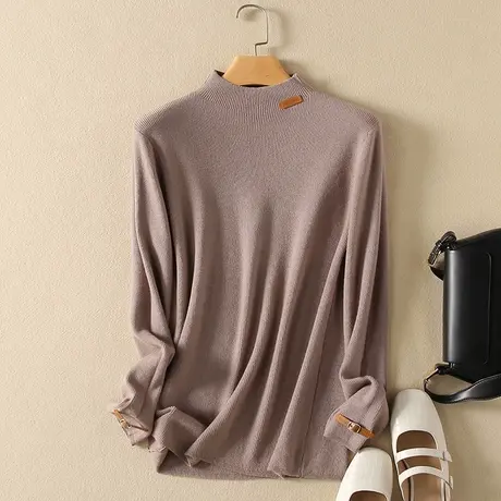 半高领毛衣套头打底衫女春装2024年新款内搭爆款百搭洋气针织衫女图片