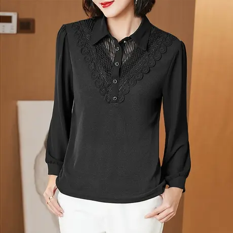 长袖雪纺衬衫女春秋小衫新款2023爆款减龄漂亮洋气设计感小众上衣商品大图