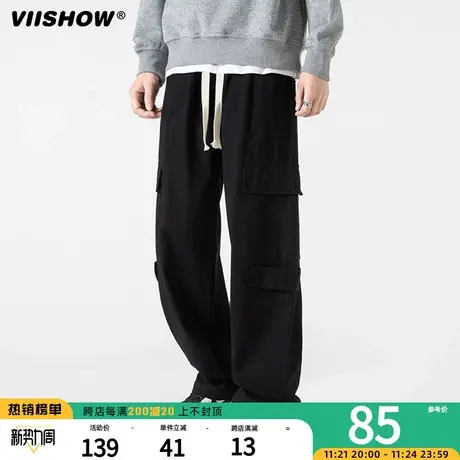 VIISHOW山系工装裤男秋季纯棉美式复古潮牌宽松春秋直筒休闲长裤商品大图