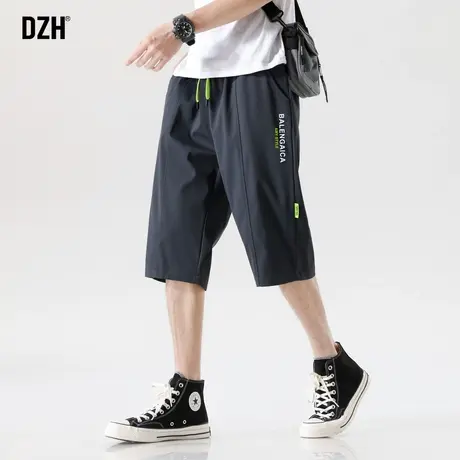 男士印花薄款短裤男直筒运动休闲宽松裤子男款夏季凉感半截裤中裤商品大图