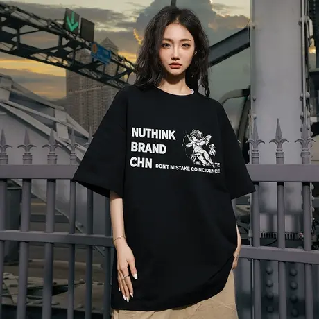 Nuthink美式街头丘比特短袖T恤男潮牌潮流情侣宽松半袖男款夏季商品大图