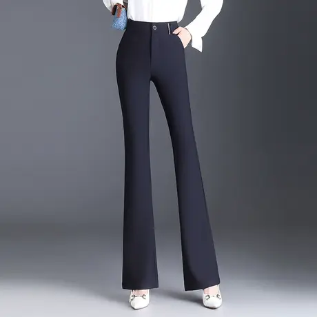 气质修身长裤微喇裤女秋季2023新款高腰通勤西装裤垂感休闲喇叭裤商品大图