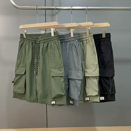 冰丝短裤男士夏季薄款速干直筒五分裤子潮流外穿休闲百搭工装中裤商品大图