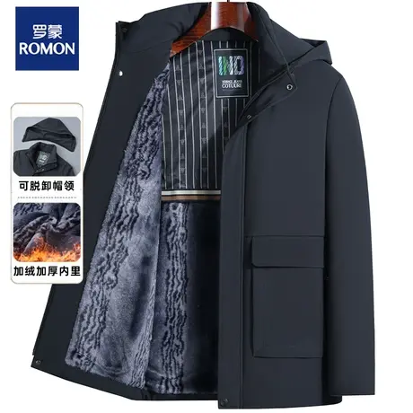 罗蒙2023新款中老年人冬季加厚加绒男装棉衣保暖爸爸棉服冬装外套图片