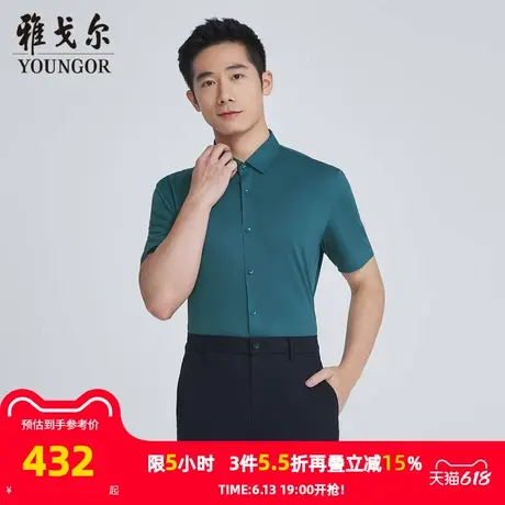 【商场同款】雅戈尔男士短袖衬衫夏季新款官方商务休闲短袖衬衫男商品大图
