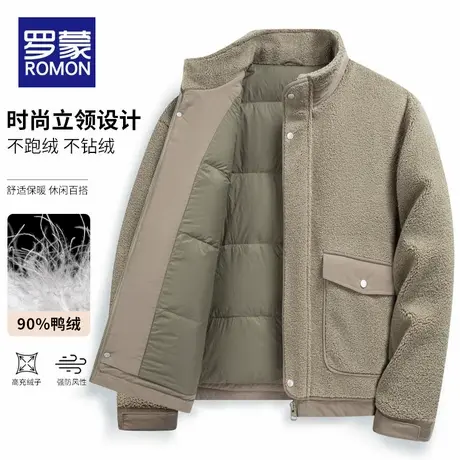 罗蒙短款羽绒服男装秋冬季2025新款加厚抗寒保暖外套男士休闲上衣商品大图
