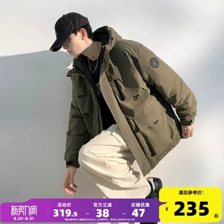 唐狮24秋冬季工装棉衣男士连帽加厚夹棉外套上衣服潮牌保暖棉袄图片