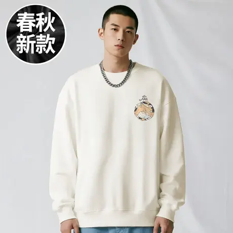 【品牌男装】200-300斤大码男装潮男款加肥加大码圆领卫衣春秋季商品大图