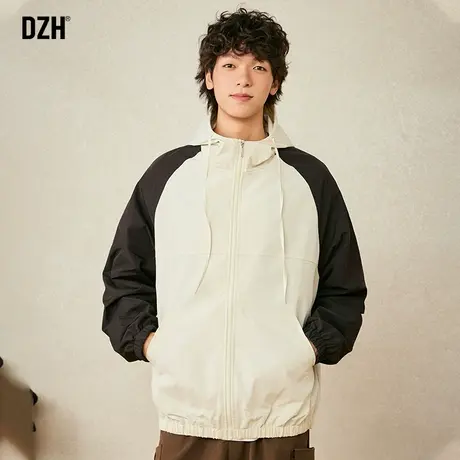 男生冲锋衣外套男连帽防风衣美式潮牌高级感男装2023新款休闲夹克商品大图