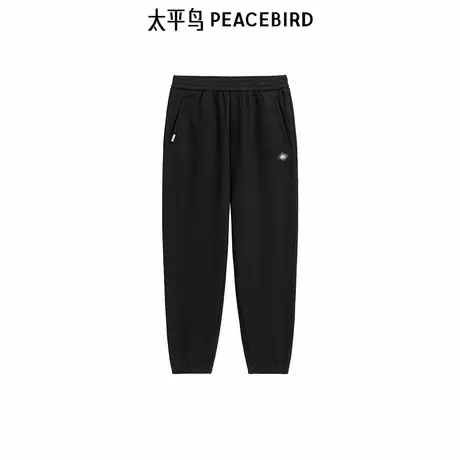 【商场同款】太平鸟男装 束脚裤男潮流黑色抽绳休闲裤B2GME4529商品大图