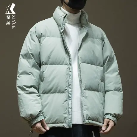 新国标羽绒服男冬季90白鸭绒保暖加厚棉服宽松大码立领纯色外套潮商品大图