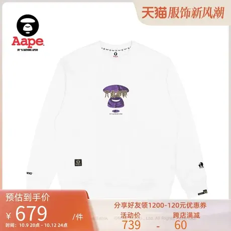Aape联名Jujutsu Kaisen男装秋冬漫画薄绒宽松圆领卫衣9578XXJ商品大图