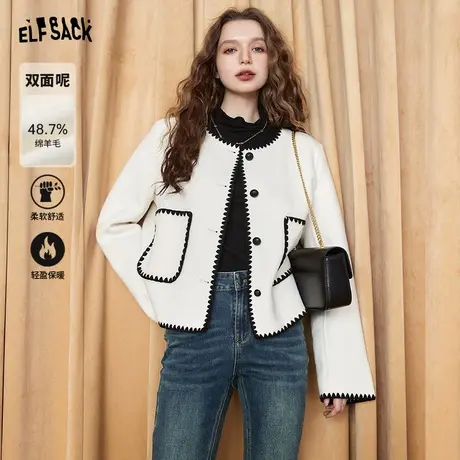 妖精的口袋【千金出行】小香风毛呢外套女2023秋季新款小个子外套图片