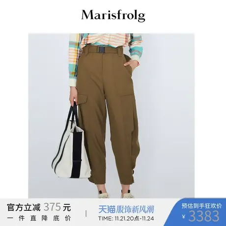 玛丝菲尔2021年女装冬季新款加厚羊毛休闲裤商品大图