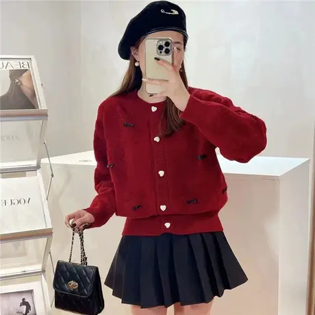 2024年新款春装设计感短款高级感小个子毛衣开衫女春秋季外套女装商品大图