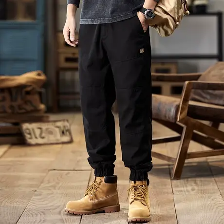 舒适纯棉工装裤秋冬时尚潮流裤子男款百搭工装裤直筒纯棉休闲裤商品大图