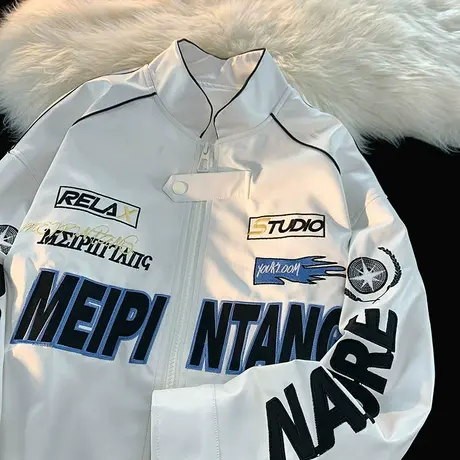 美式夹克外套男春秋街头飞行员机车服hiphop潮牌宽松大码痞帅上衣商品大图