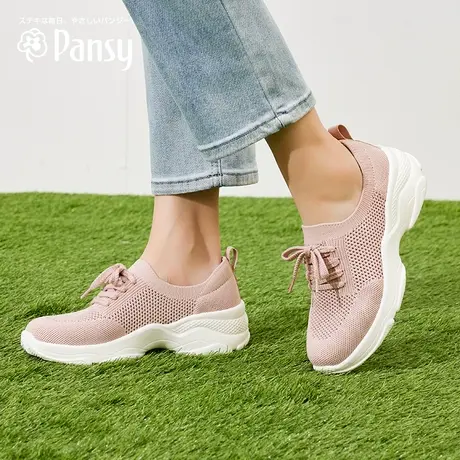 Pansy日本女鞋休闲运动鞋一脚蹬轻便厚底增高鞋子女妈妈鞋春款商品大图