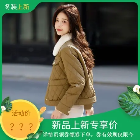 时尚气质外套2023年冬季新款女加绒加厚短款休闲个性通勤外套商品大图