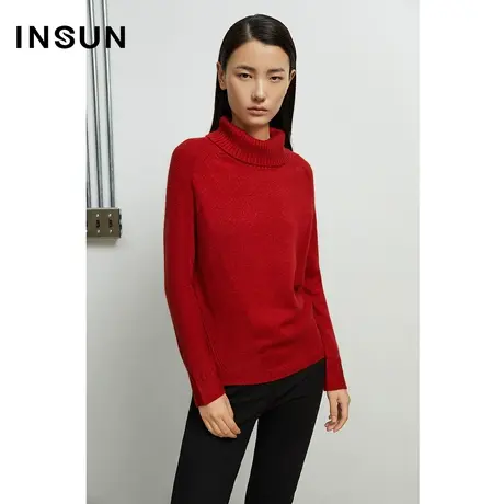 恩裳奥莱冬季挺括有型立领套头手感毛针织衫商品大图