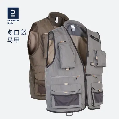 迪卡侬马甲背心男士户外休闲工装摄影透气款登山钓鱼OVFI图片