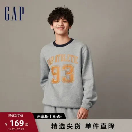 Gap男女装冬季新款LOGO学院风宽松卫衣加厚保暖情侣装上衣841177图片
