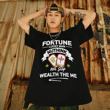 Nuthink美式潮牌男女同款字母t恤短袖宽松潮流情侣装半袖夏季上衣图片