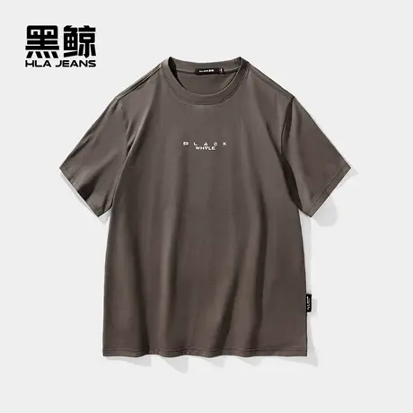 黑鲸HLAJEANS海澜之家旗下潮牌休闲印花短袖T恤男多色圆领短t男商品大图