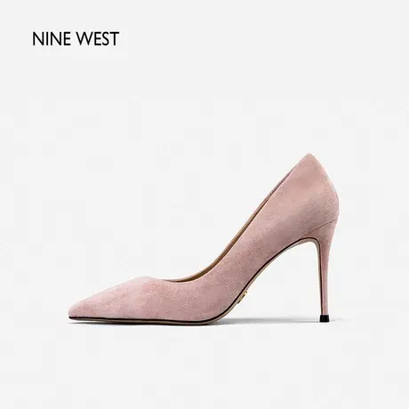 Nine West/玖熙高跟鞋女细跟2023年秋季新款绒面气质名媛舒适单鞋商品大图