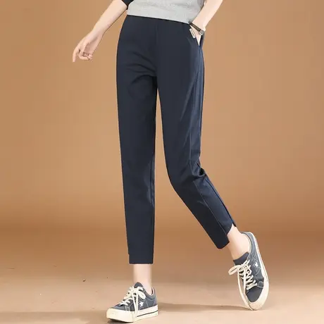 韩潮袭人松紧腰小脚休闲长裤子女2023秋季新款修身显瘦百搭哈伦裤商品大图