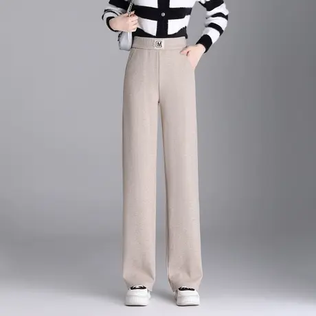 2023秋冬季新款时尚阔腿裤韩版显瘦休闲裤高腰气质长裤松紧腰裤子商品大图