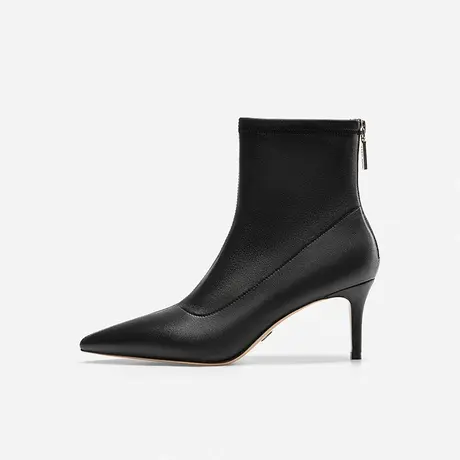 Nine West/玖熙2023年冬季新款高跟短靴女尖头细跟时装靴女瘦瘦靴图片