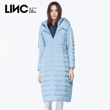 断码清仓LINC金羽杰羽绒服女2023冬新款反季中长款加厚连帽羽绒服商品大图