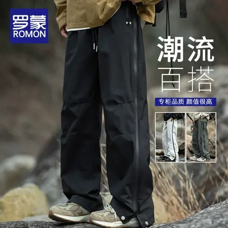 罗蒙冲锋裤男士秋冬季防风防雨伞兵户外机能运动登山工装休闲裤子商品大图
