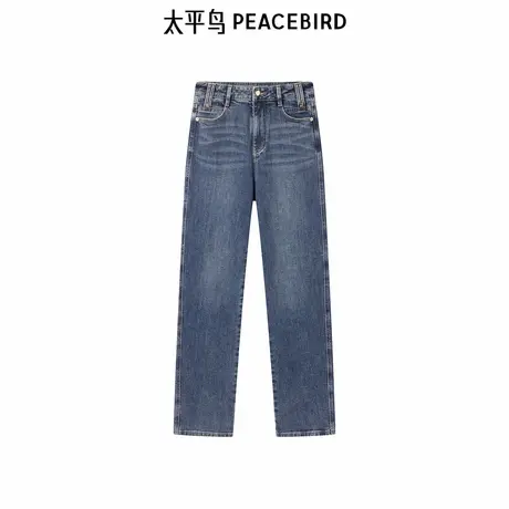 太平鸟年冬季新款通勤小直筒牛仔裤A1HAE4352图片