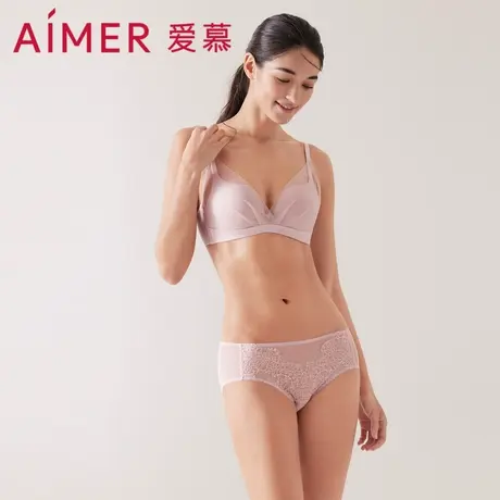 爱慕「小高光」配套内裤内衣女薄款蕾丝透气中腰平角裤AM238381图片